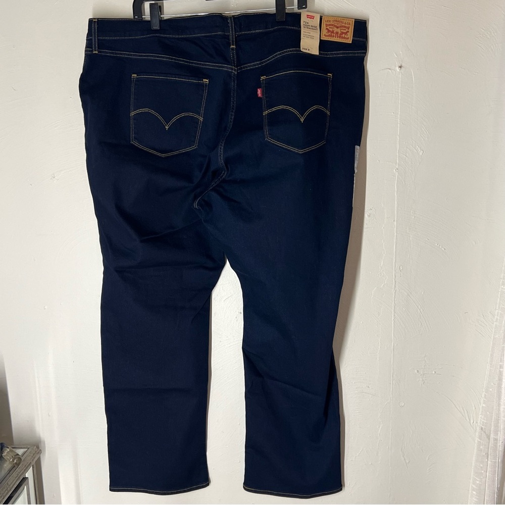 LEVI'S 724 HIGH RISE STRAIGHT Jeans size 26W Stretchy Denim Dark Wash - Picture 8 of 8